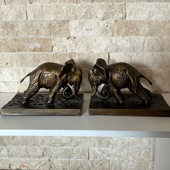 Other - Elephant Bronze Bookends (heavy!)